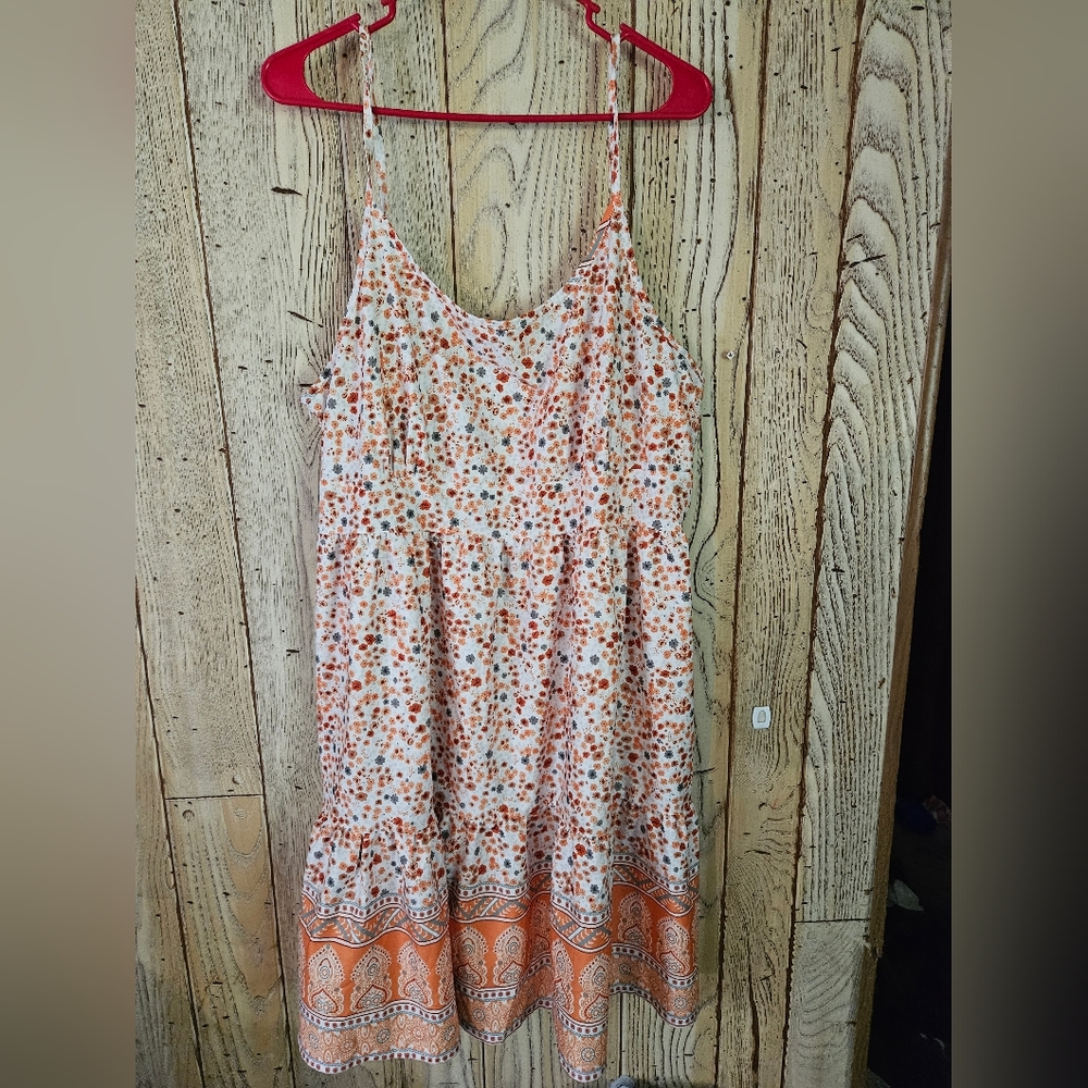 Orange spaghetti strap dress